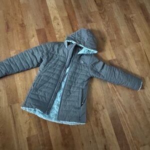 The North Face Kids Gray Puffer/Fuzzy Jacket